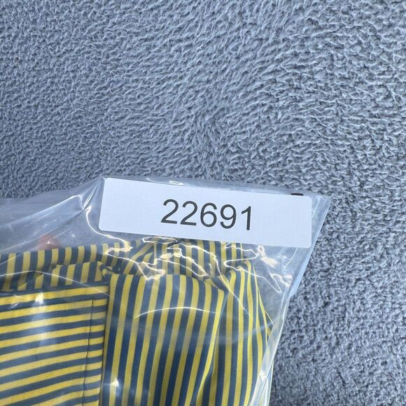 Footjoy Polo Shirt men's Large Yellow Gray Striped Performance Golf Glenview - Picture 9 of 9